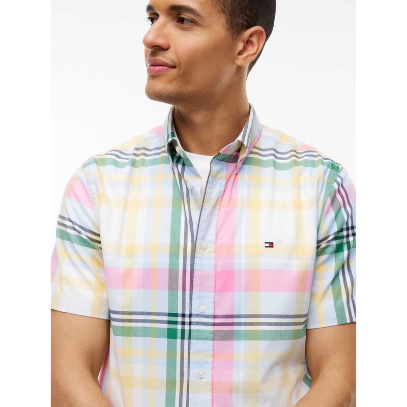 Tommy Hilfiger Regular Fit Plaid Poplin Short Sleeve Shirt image number 2